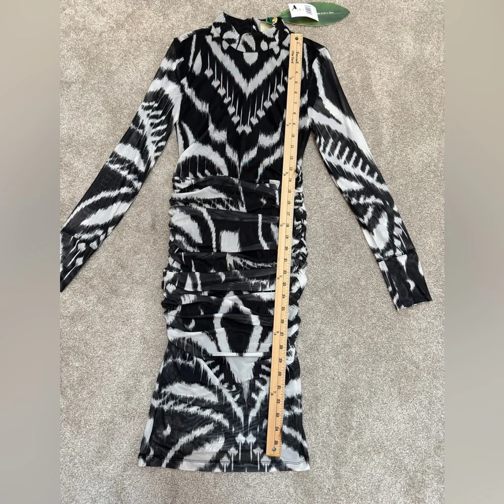 Farm Rio Ikat Ruched Tulle Midi-Dress - size XSmall - NWT - Picture 7 of 14